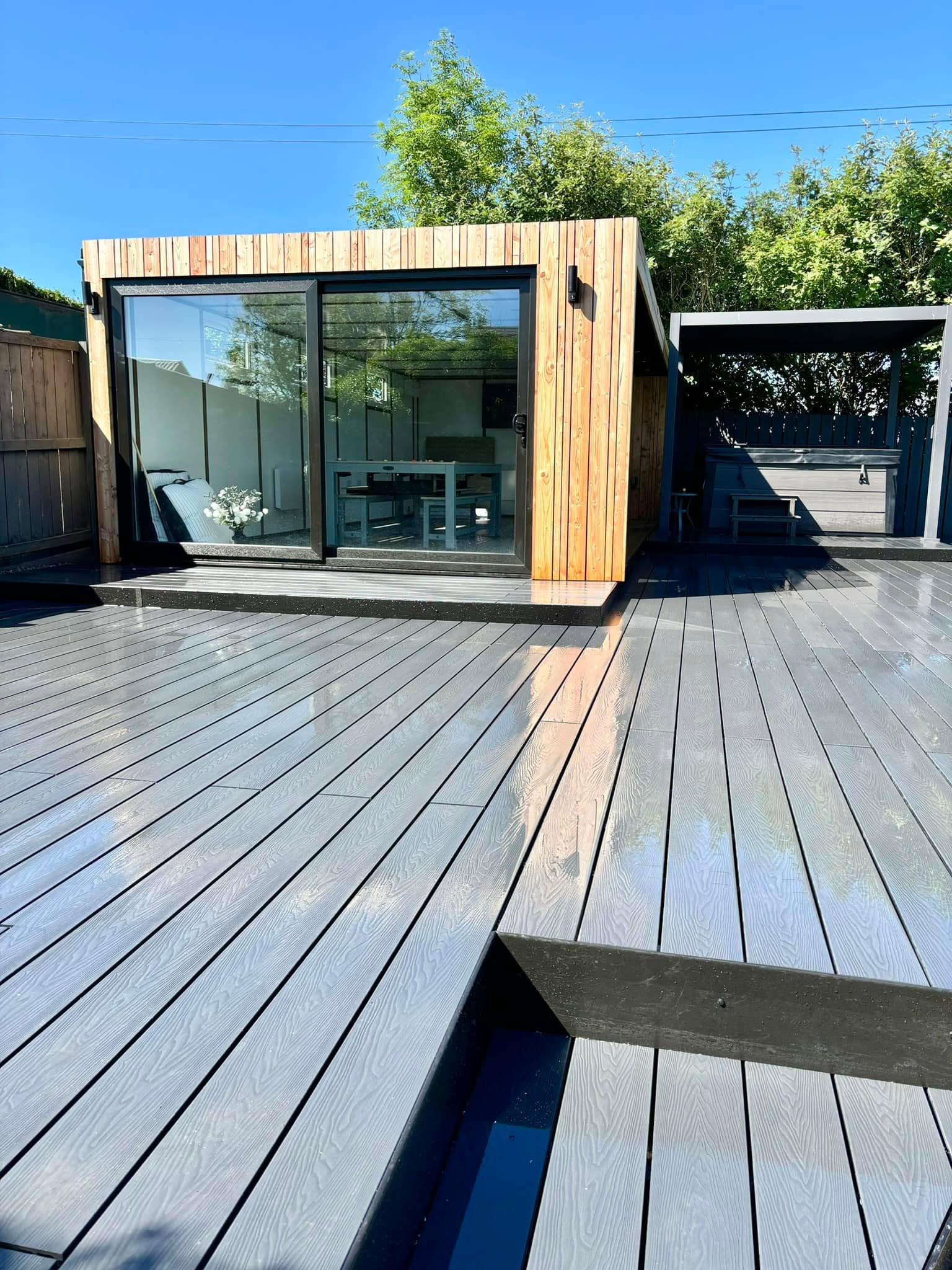 Decking and studio room conversion with refined timber finishes